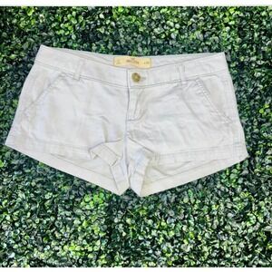 Hollister Low Rise Chino Shorts Womens 3 W26 Light Khaki Beige Seagull Logo